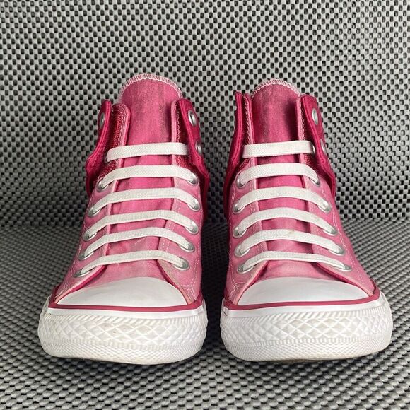 Converse Chuck Taylor Sneakers Junior Girls Size 3 Pink Hi Top Hook & Loop - Picture 6 of 12